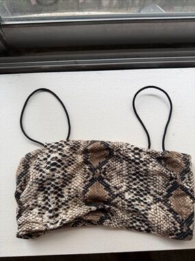 Reptile Print crop top - Brown/Black